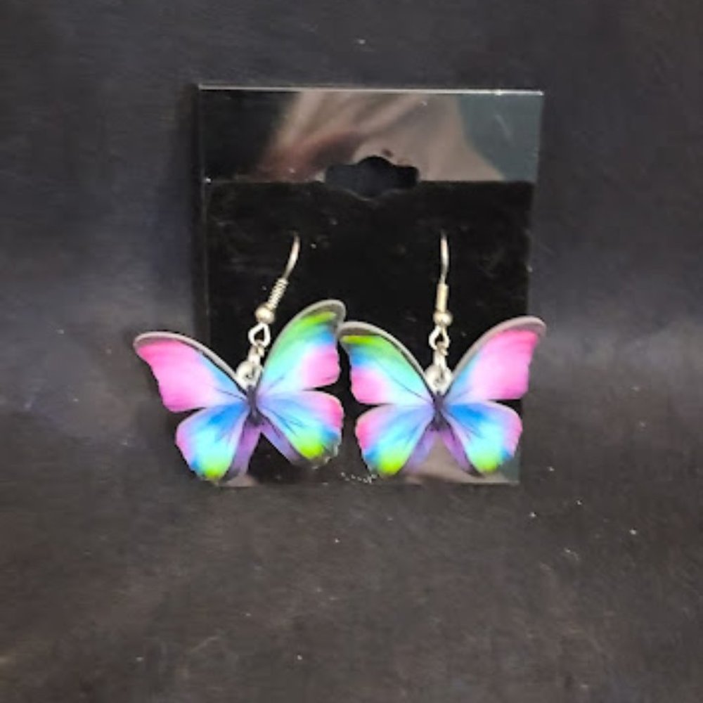 Pink Butterfly Earrings